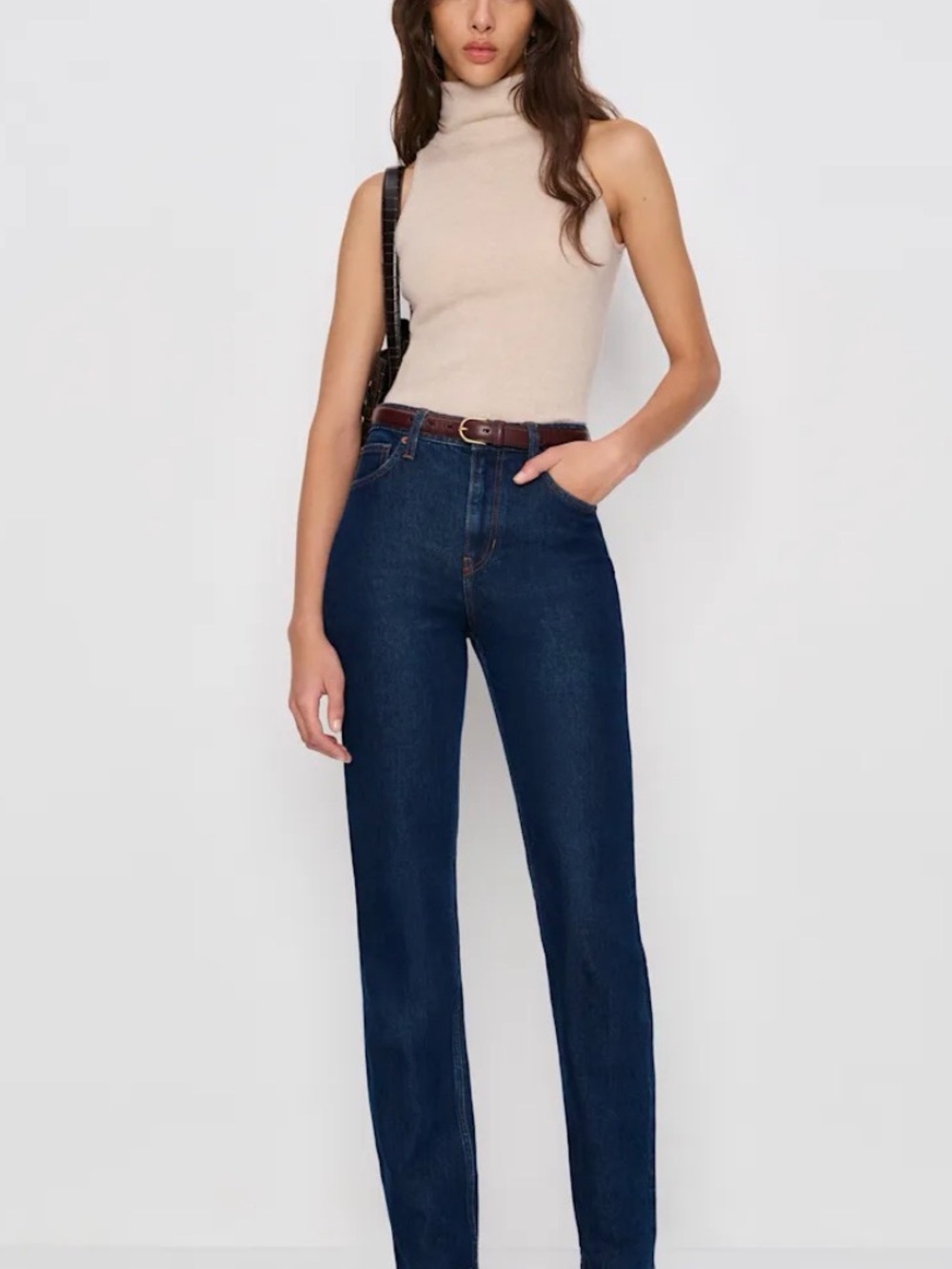 Reformation Dark Blue Straight Leg Jeans